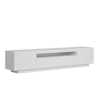 Meuble TV BIRNA blanc mat 3 portes 200cm