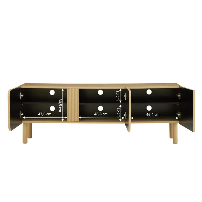 Meuble TV BRAGA beige 3 portes 150cm