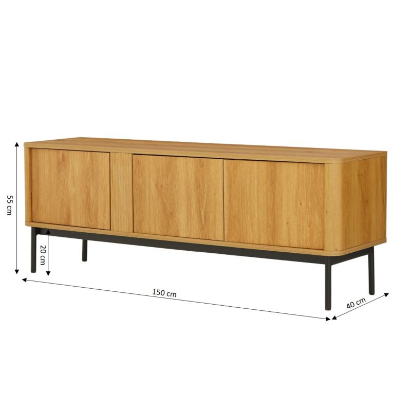 Meuble TV ICA effet chêne 150cm
