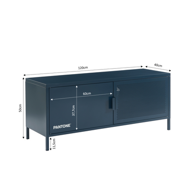 Meuble tv PANTONE métal bleu nuit 120 cm