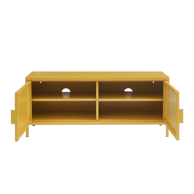 Meuble TV PANTONE en métal jaune moutarde 120cm