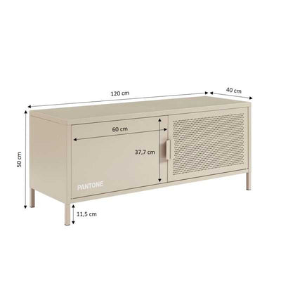 Meuble TV PANTONE métal taupe 120cm