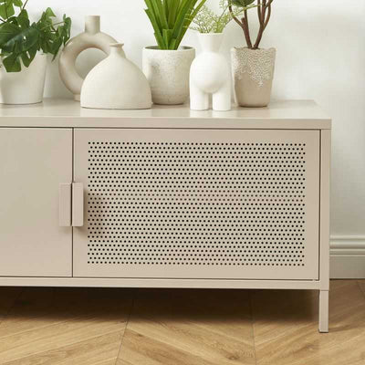 Meuble TV PANTONE métal taupe 120cm
