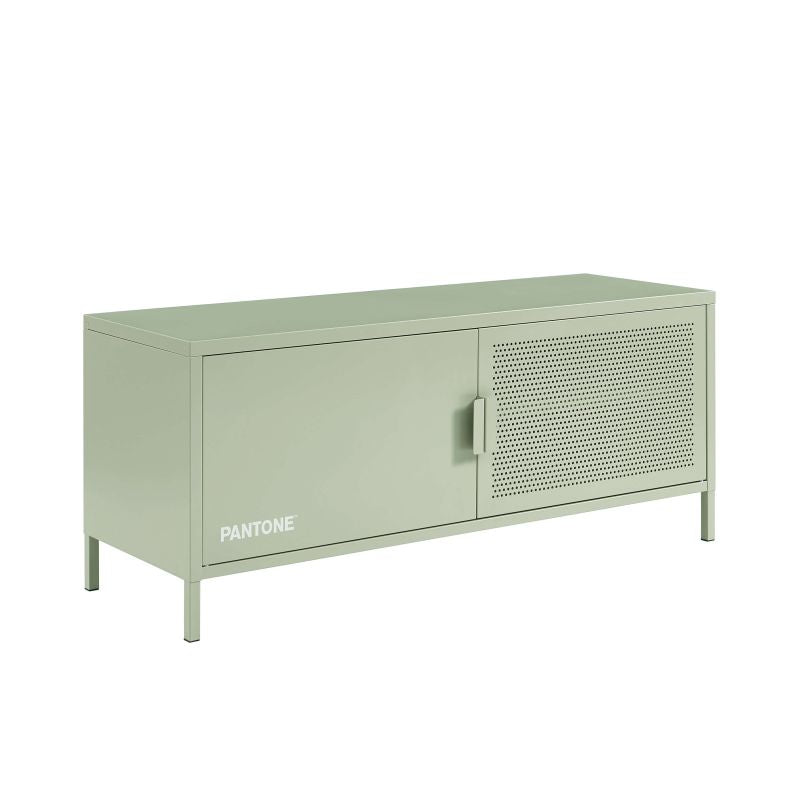 Meuble tv PANTONE métal vert amande 120cm