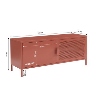 Meuble TV PANTONE en métal terracotta 120cm