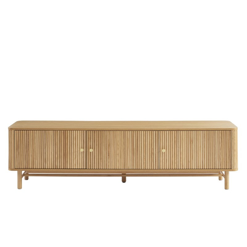 Meuble TV SKANSEN 180cm en chêne naturel, design scandinave épuré pour salon moderne