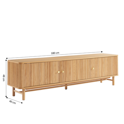 Meuble TV SKANSEN chêne 180 cm