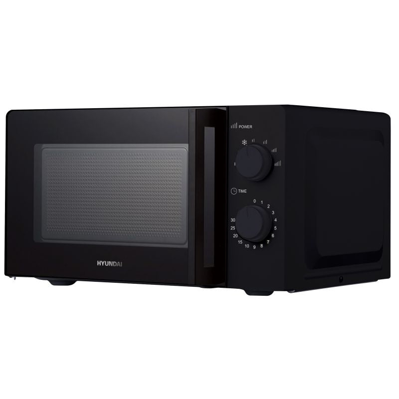 Micro-ondes compact 20L 700W noir HYUNDAI, plateau tournant 24,5cm pour petite cuisine