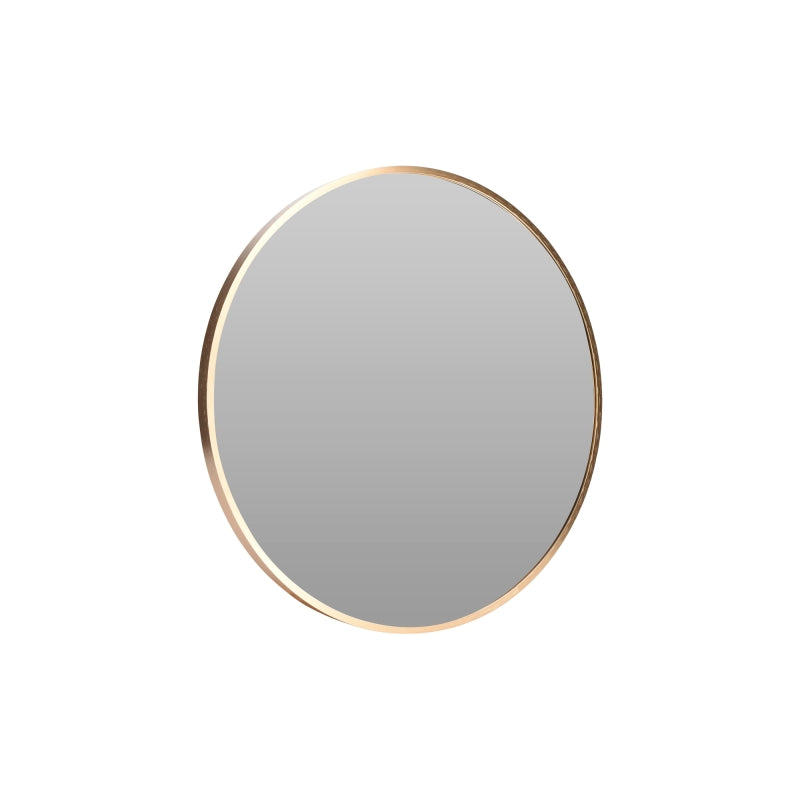 Miroir mural rond 50cm contour doré, décoration intemporelle style contemporain