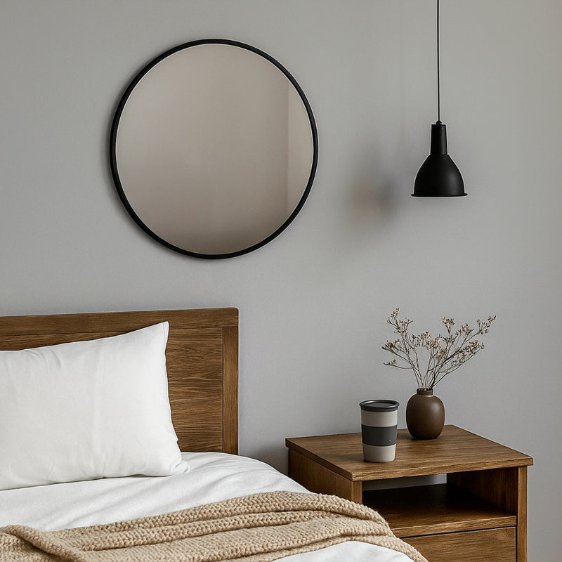 Miroir mural ADI diamètre 50cm contour noir