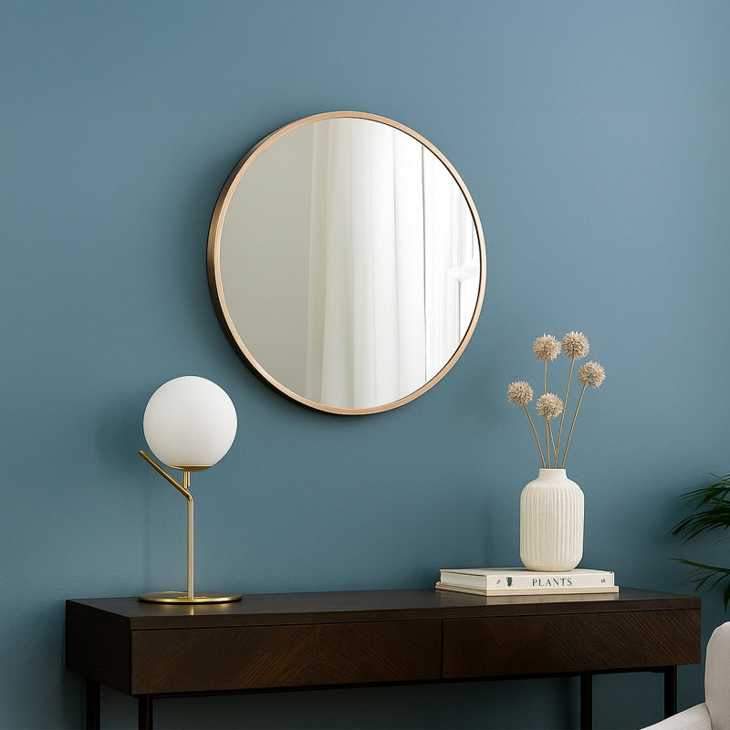 Miroir mural ADI diamètre 50cm contour doré