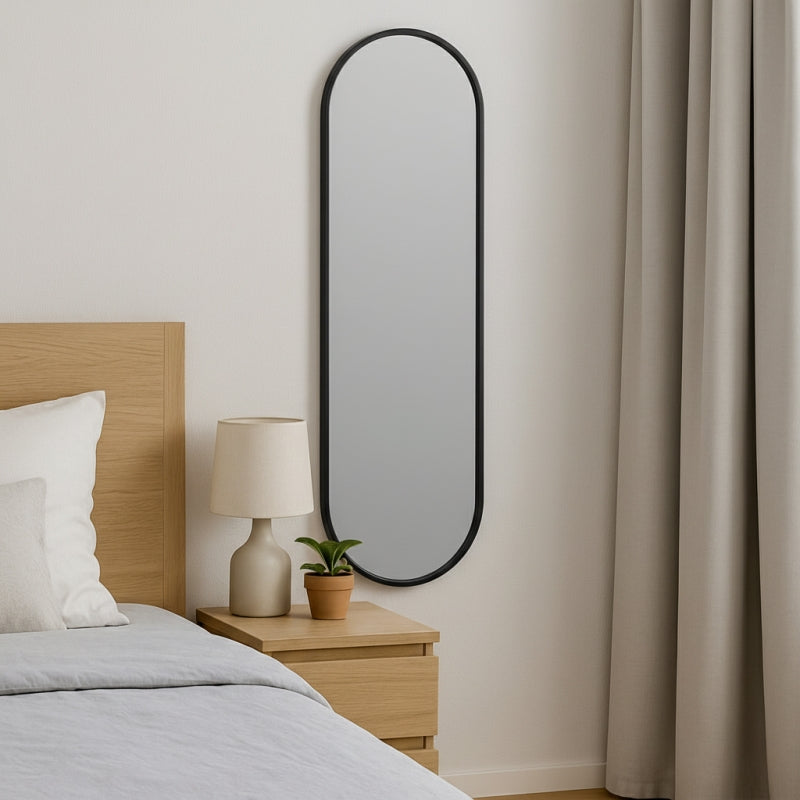 Miroir mural ADI 30x100cm contour noir