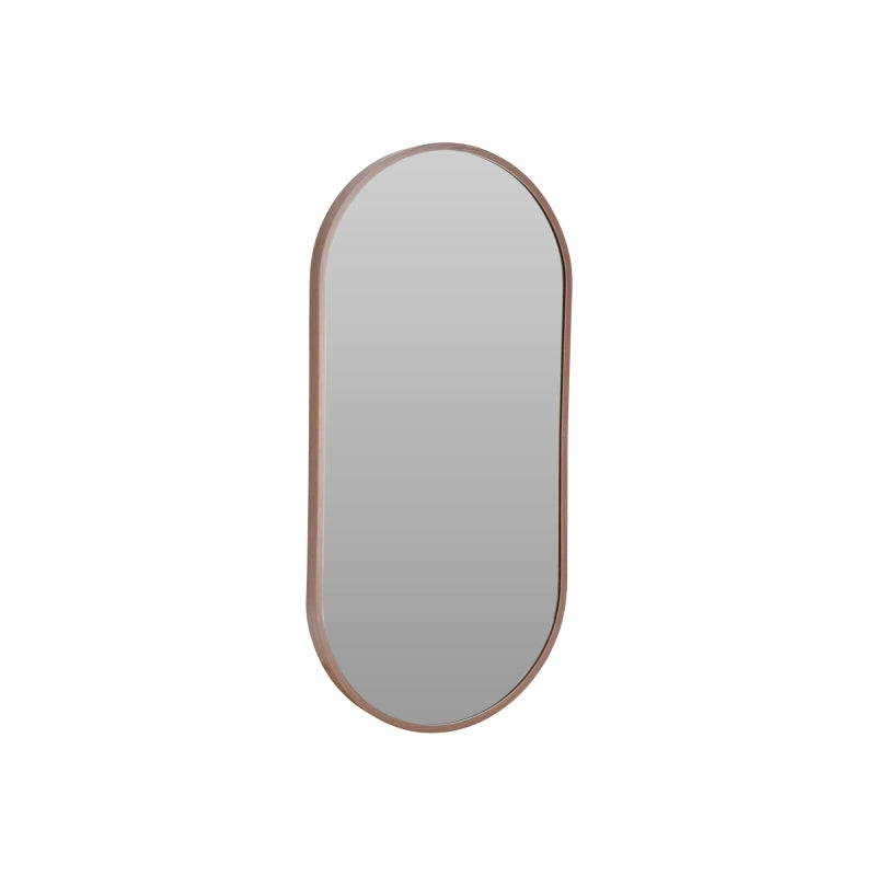 Miroir mural rectangulaire 30x60cm avec contour en bois foncé, décoration intérieure intemporelle