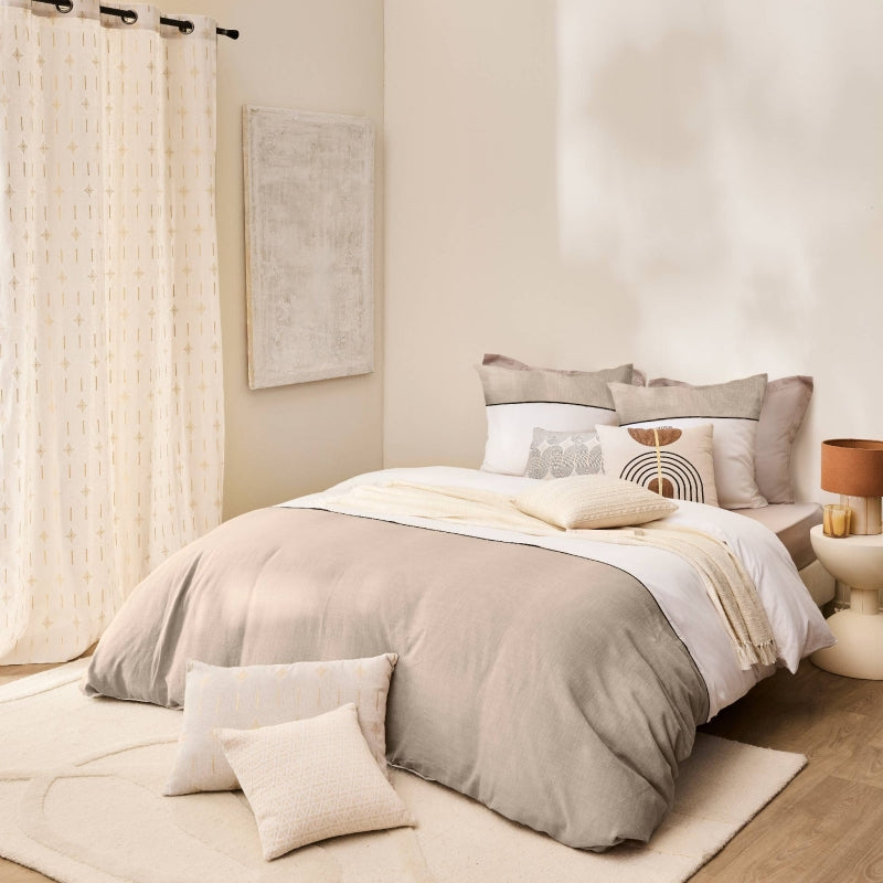 Parure de couette BROLE blanc 260x240 cm (3 pièces)