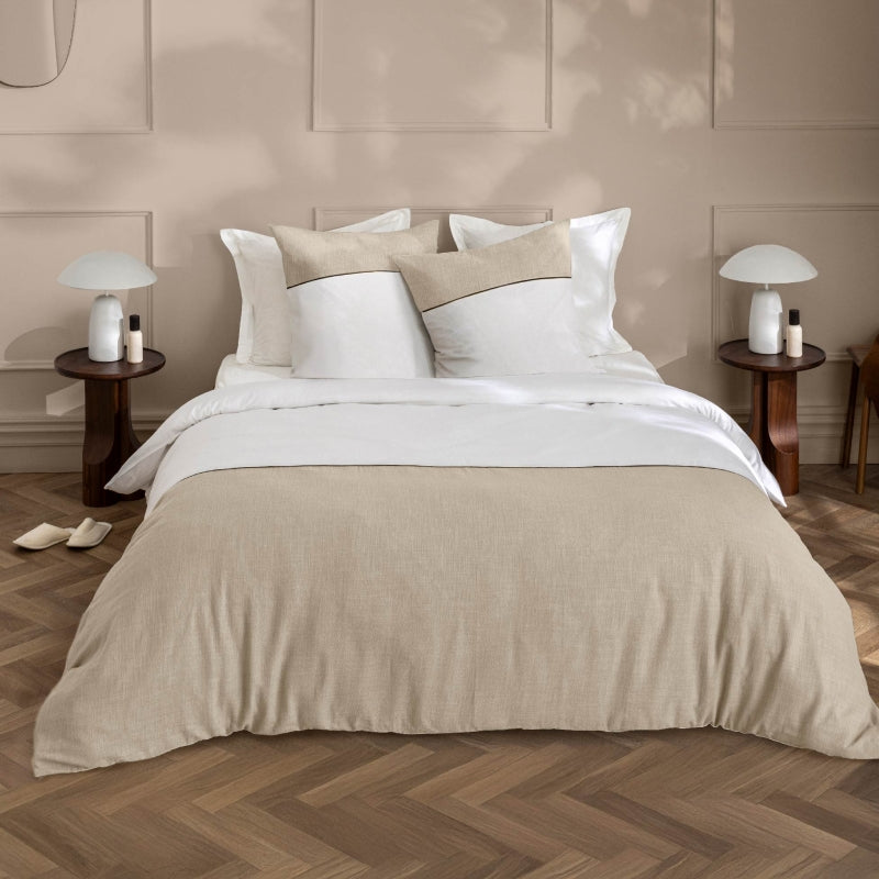 Parure de couette BROLE blanc 260x240 cm (3 pièces)