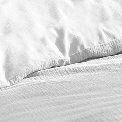 Parure de couette GUSTA gaze de coton blanc 260x240 cm (3 pièces)