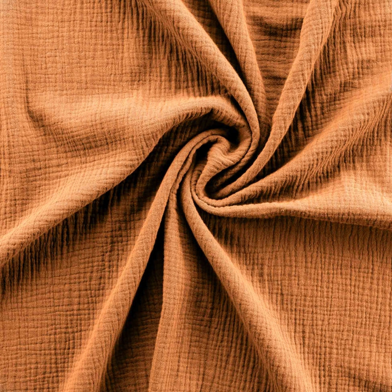 Parure de couette GUSTA gaze de coton caramel 260x240 cm (3 pièces)