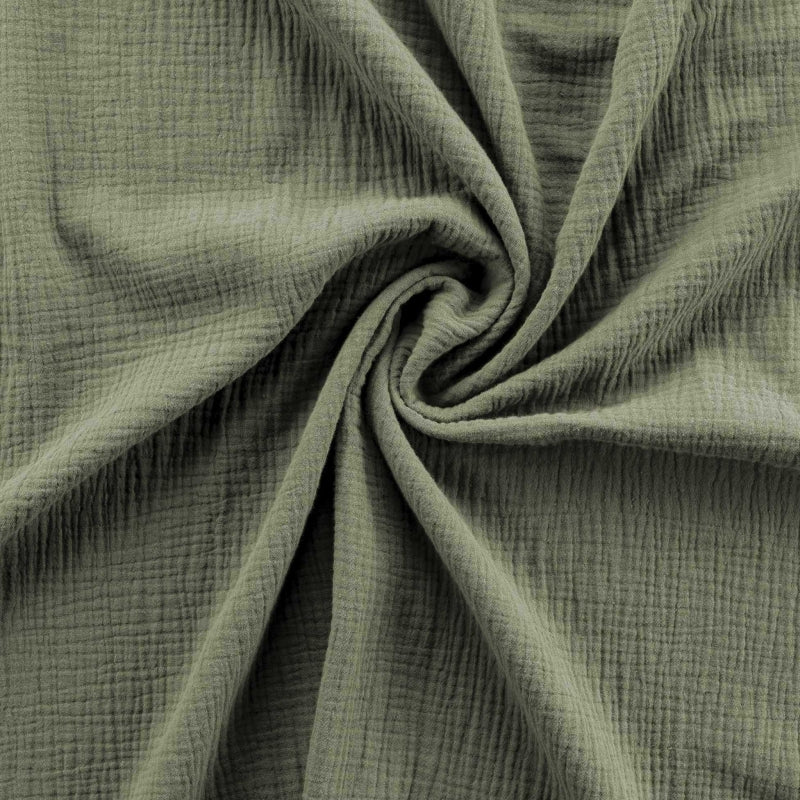 Parure de couette GUSTA gaze de coton kaki 240x220 cm (3 pièces)