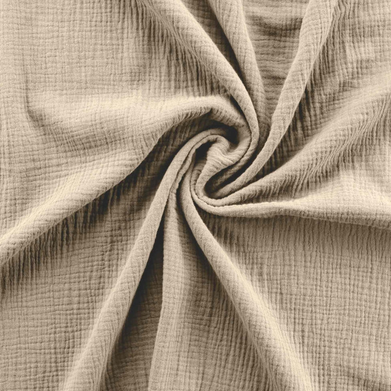 Parure de couette GUSTA gaze de coton sable 260x240 cm (3 pièces)