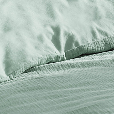 Parure de couette GUSTA gaze de coton sauge 240x220 cm (3 pièces)