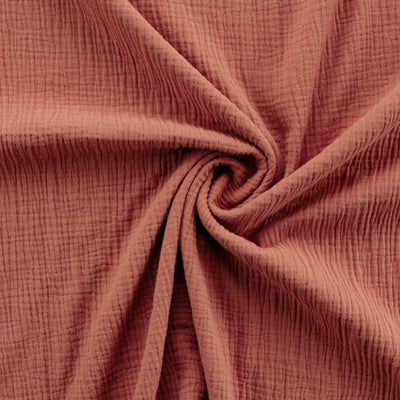 Parure de couette GUSTA gaze de coton terracotta 260x240 cm (3 pièces)