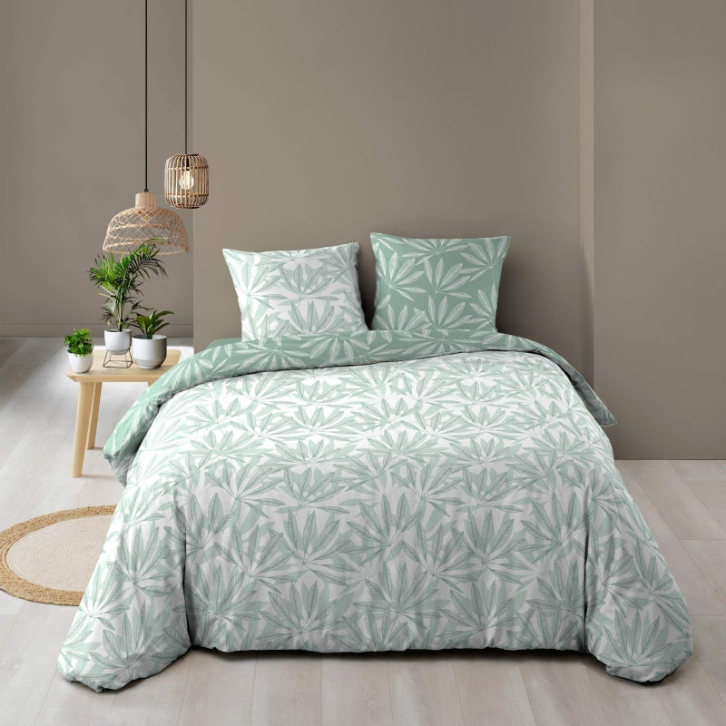 Parure de couette JAKU sauge 240x220 cm (3 pièces)