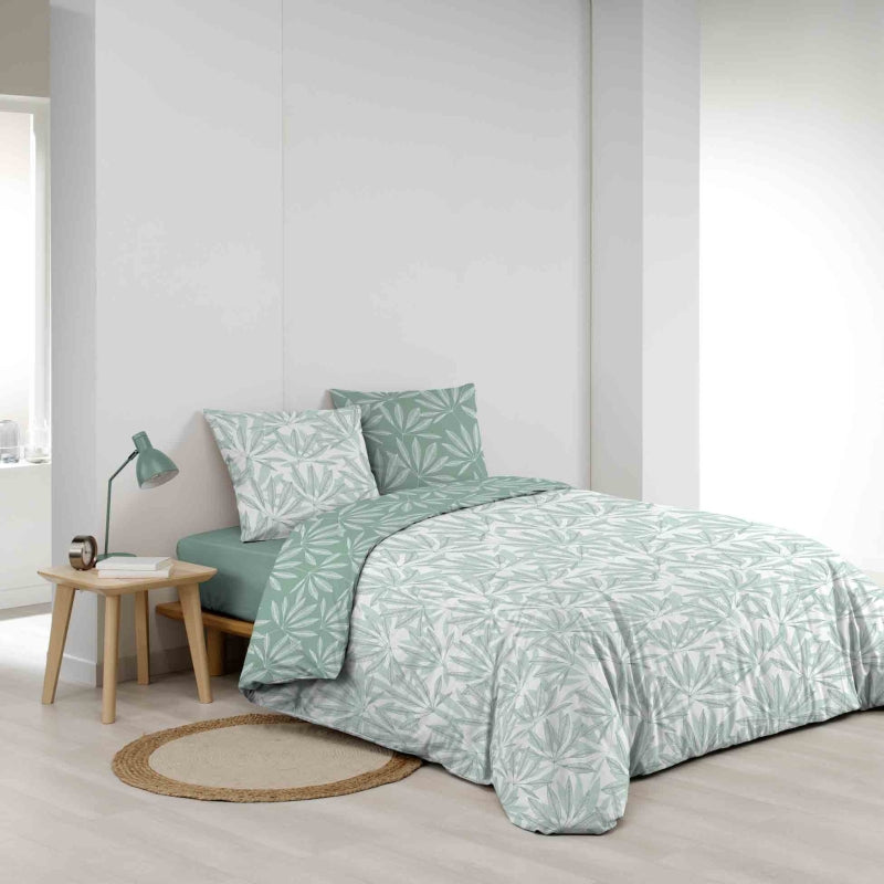 Parure de couette JAKU sauge 240x220 cm (3 pièces)