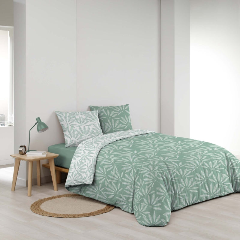 Parure de couette JAKU sauge 240x220 cm (3 pièces)