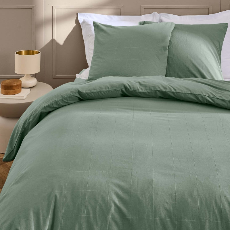 Parure de couette KITO sauge 240x220 cm (3 pièces)