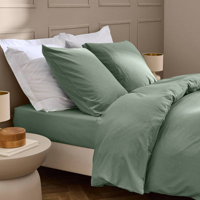 Parure de couette KITO sauge 260x240 cm (3 pièces)