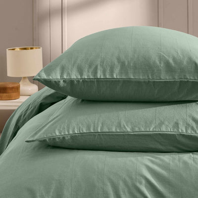 Parure de couette KITO sauge 260x240 cm (3 pièces)