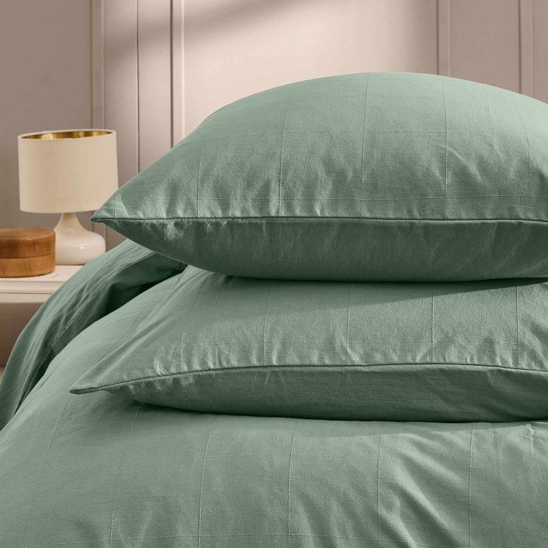 Parure de couette KITO sauge 260x240 cm (3 pièces)