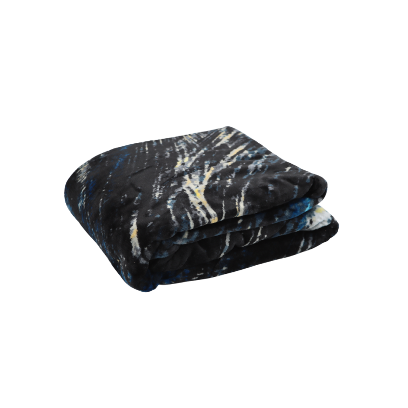 Plaid décoratif Cacharel Wave imprimé vagues 140x210 cm, accessoire cocooning hiver