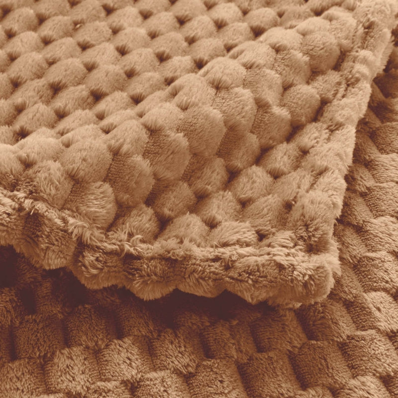 Plaid doux BOFY camel 125x150 cm