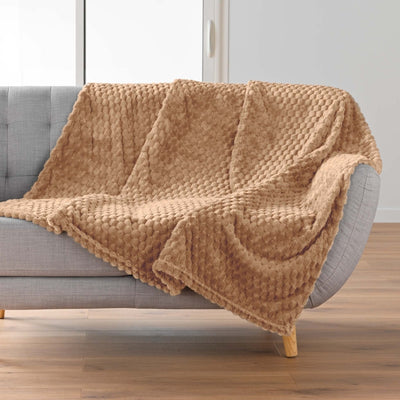 Plaid doux BOFY camel 125x150 cm