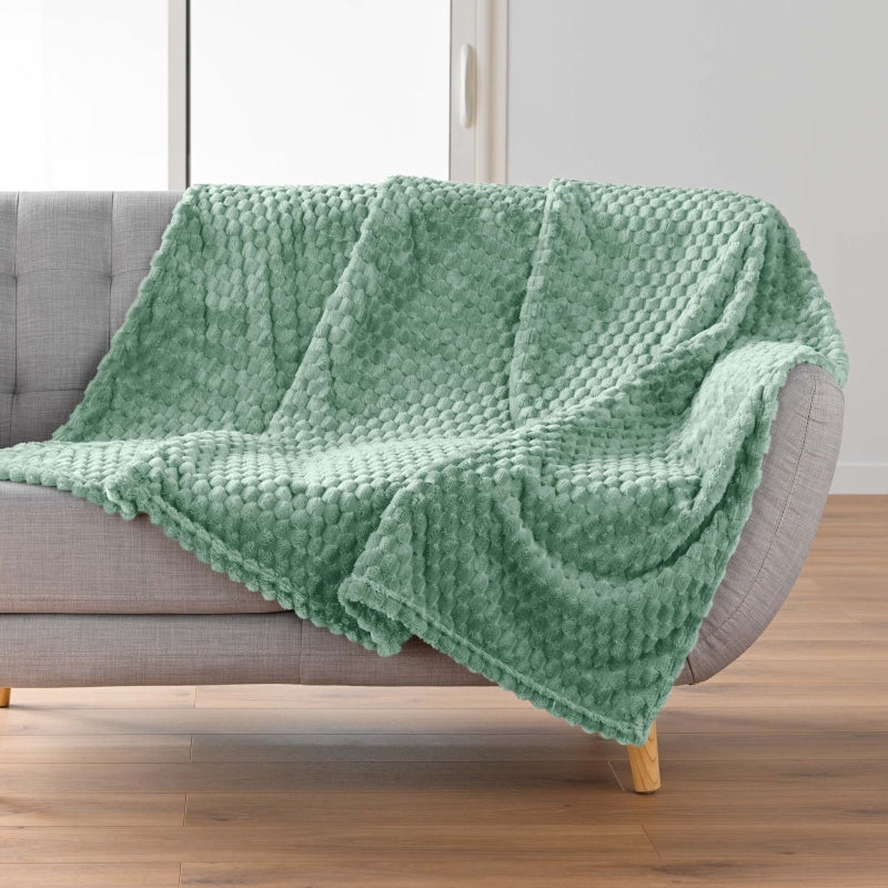Plaid doux BOFY sauge 125x150 cm
