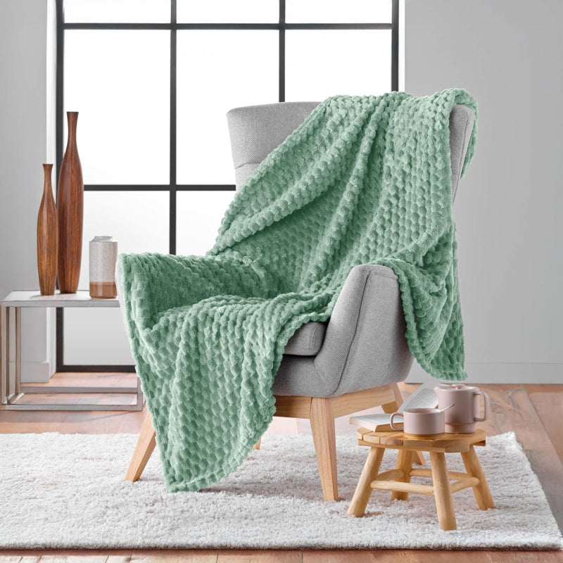 Plaid doux BOFY sauge 125x150 cm