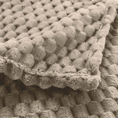 Plaid doux BOFY taupe 125x150 cm