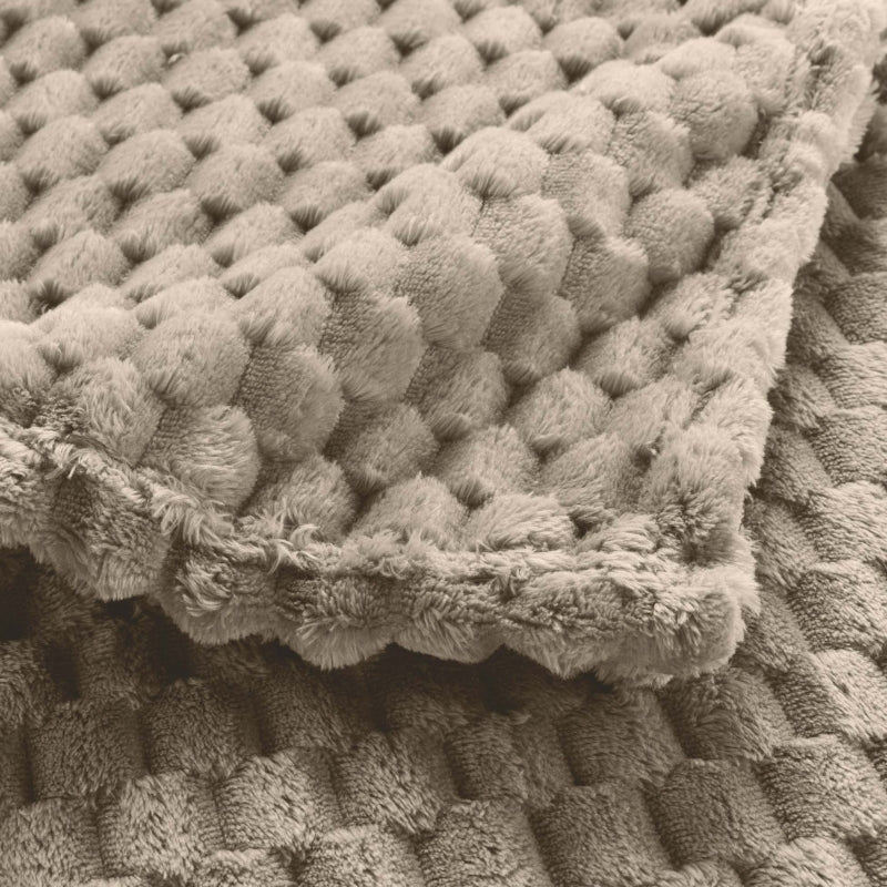 Plaid doux BOFY taupe 125x150 cm