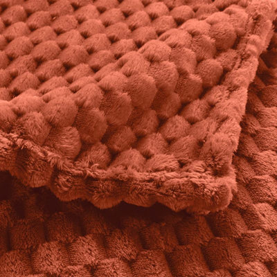 Plaid doux BOFY terracotta 125x150 cm