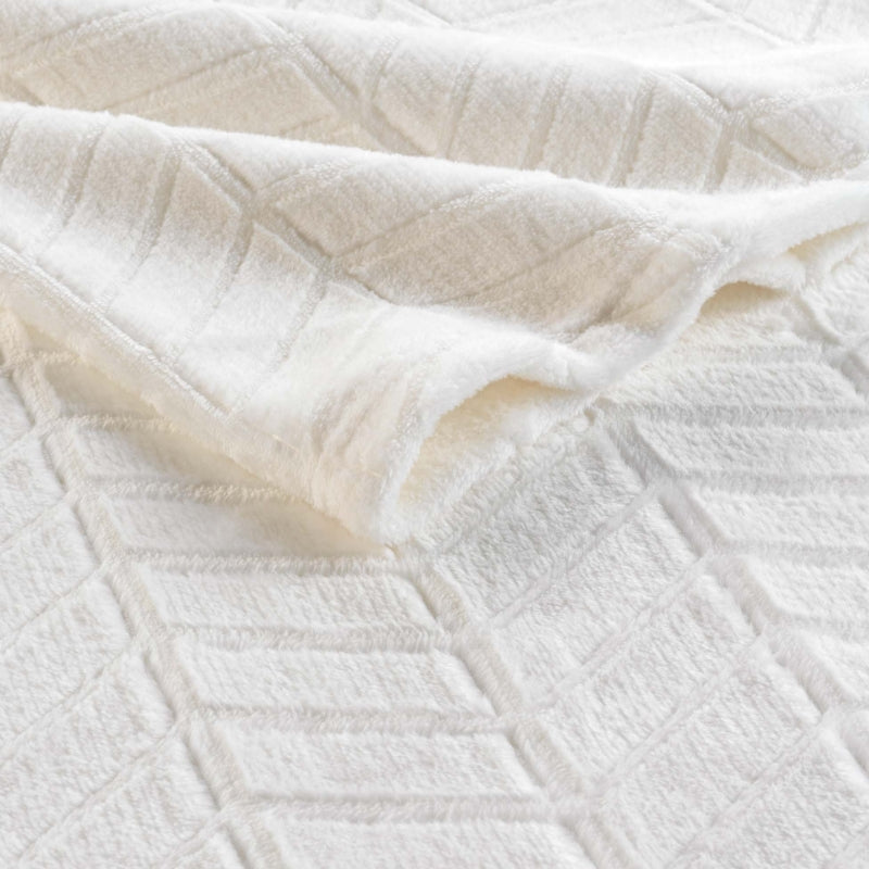 Plaid doux SAJY blanc 180x220 cm