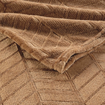 Plaid doux SAJY camel 180x220 cm