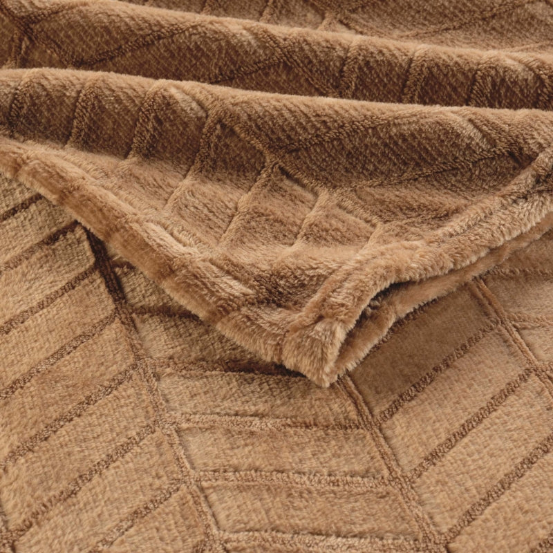 Plaid doux SAJY camel 180x220 cm