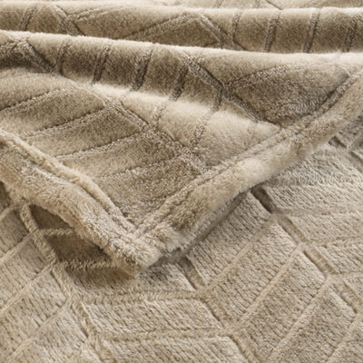 Plaid doux SAJY taupe 180x220 cm