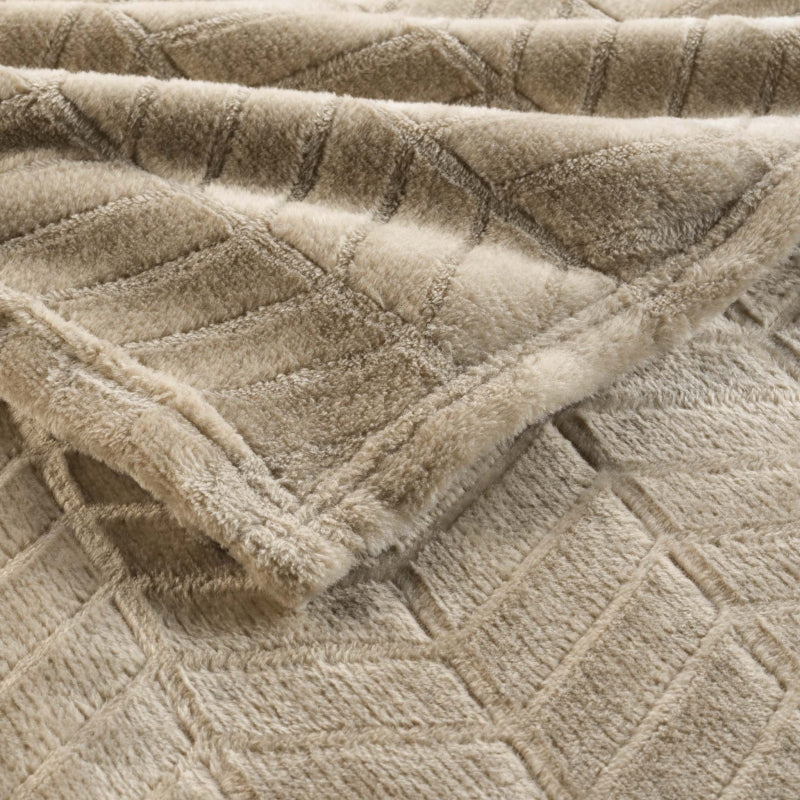 Plaid doux SAJY taupe 180x220 cm