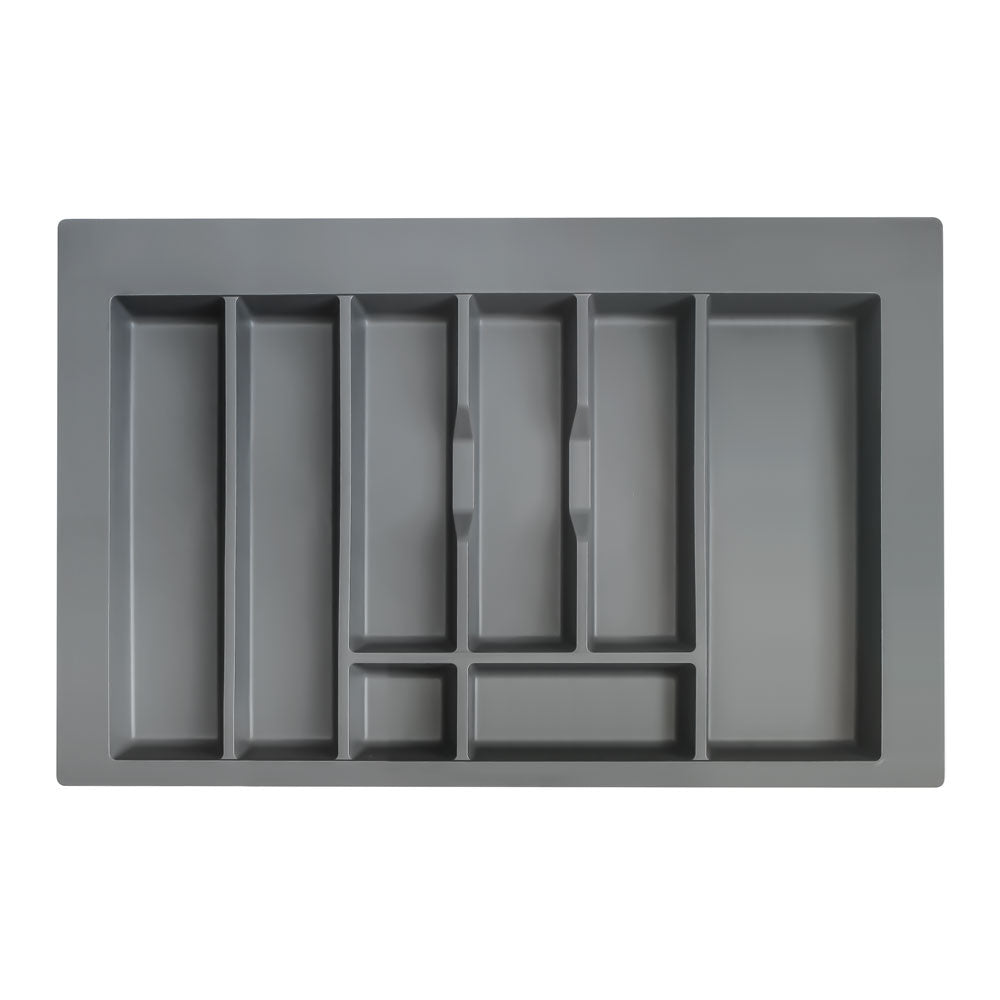Range-couverts tiroir 809x473mm finition anthracite, organiseur rigide pour meuble cuisine 90cm