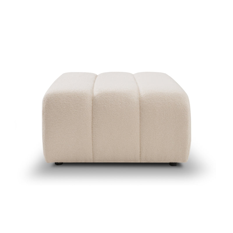 Pouf tissu bouclette écru BELEM, design modulable pour salon contemporain