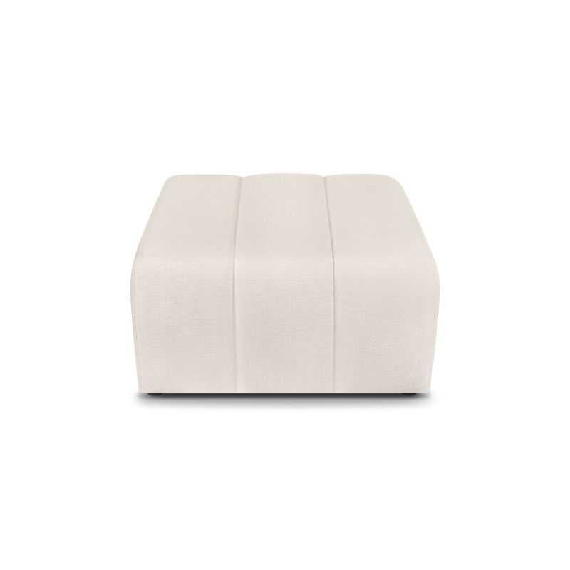 Pouf fixe tissu chenille écru BELEM, design modulable pour canapé contemporain