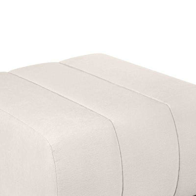 Pouf BELEM fixe en tissu chenille écru