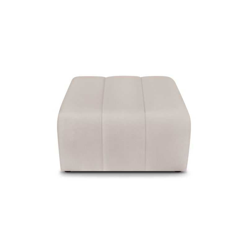 Pouf BELEM en tissu chenille grège, design modulable pour salon contemporain